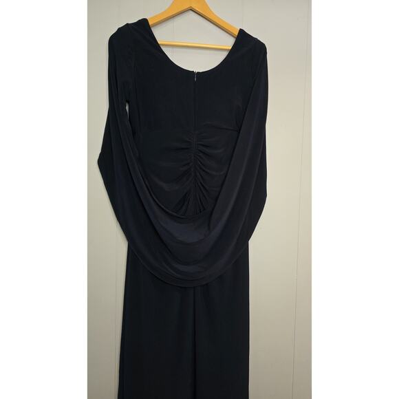 R&M Richards Womens Long Cocktail MOB Dress Cruise Navy Formal Rhinestone Sz 6 - Picture 5 of 13